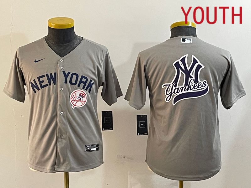 Youth New York Yankees Blank Grey Game 2024 Nike MLB Jersey style 12187->youth mlb jersey->Youth Jersey